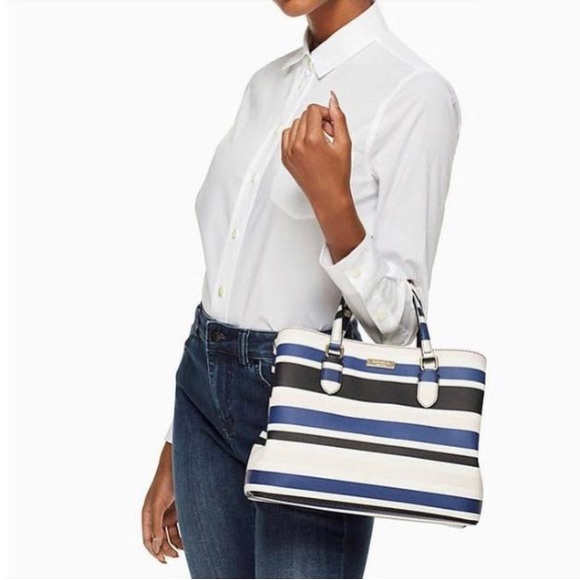 Kate Spade Evangelie Laurel Way Striped Satchel - Picture 14 of 14